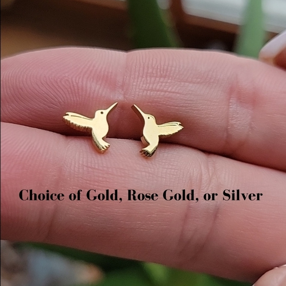 Hummingbird Stud Earrings, choice of color